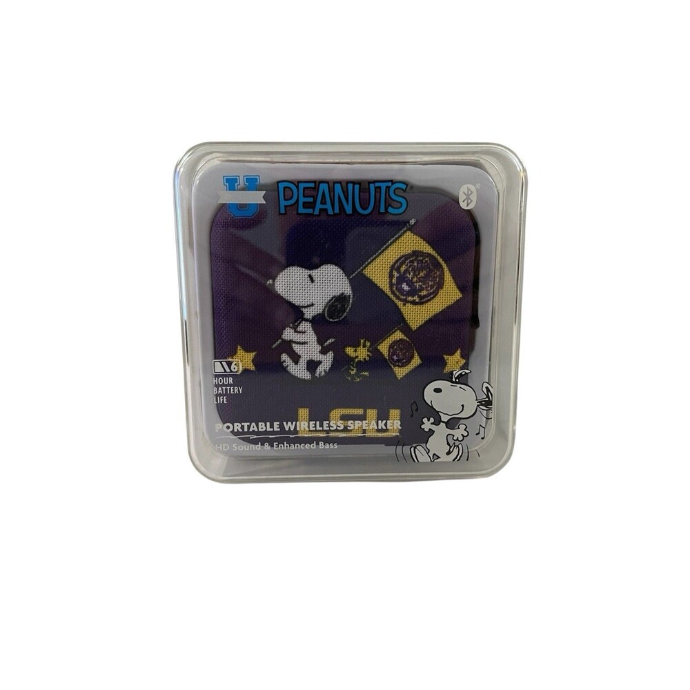 LSU Tigers Portable Wireless Speaker Peanuts Snoopy Bass Bluetooth NEW!